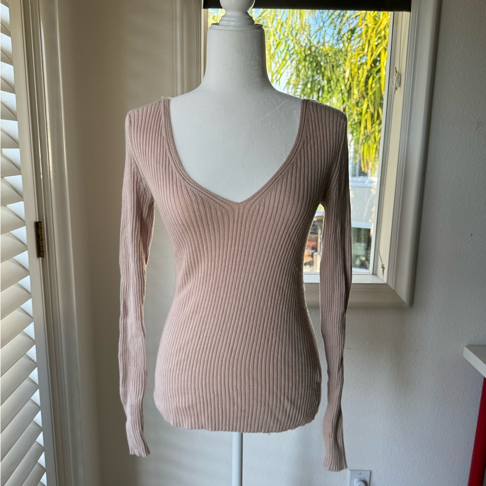 H&M Dusty Pink Ribbed Long Sleeve
